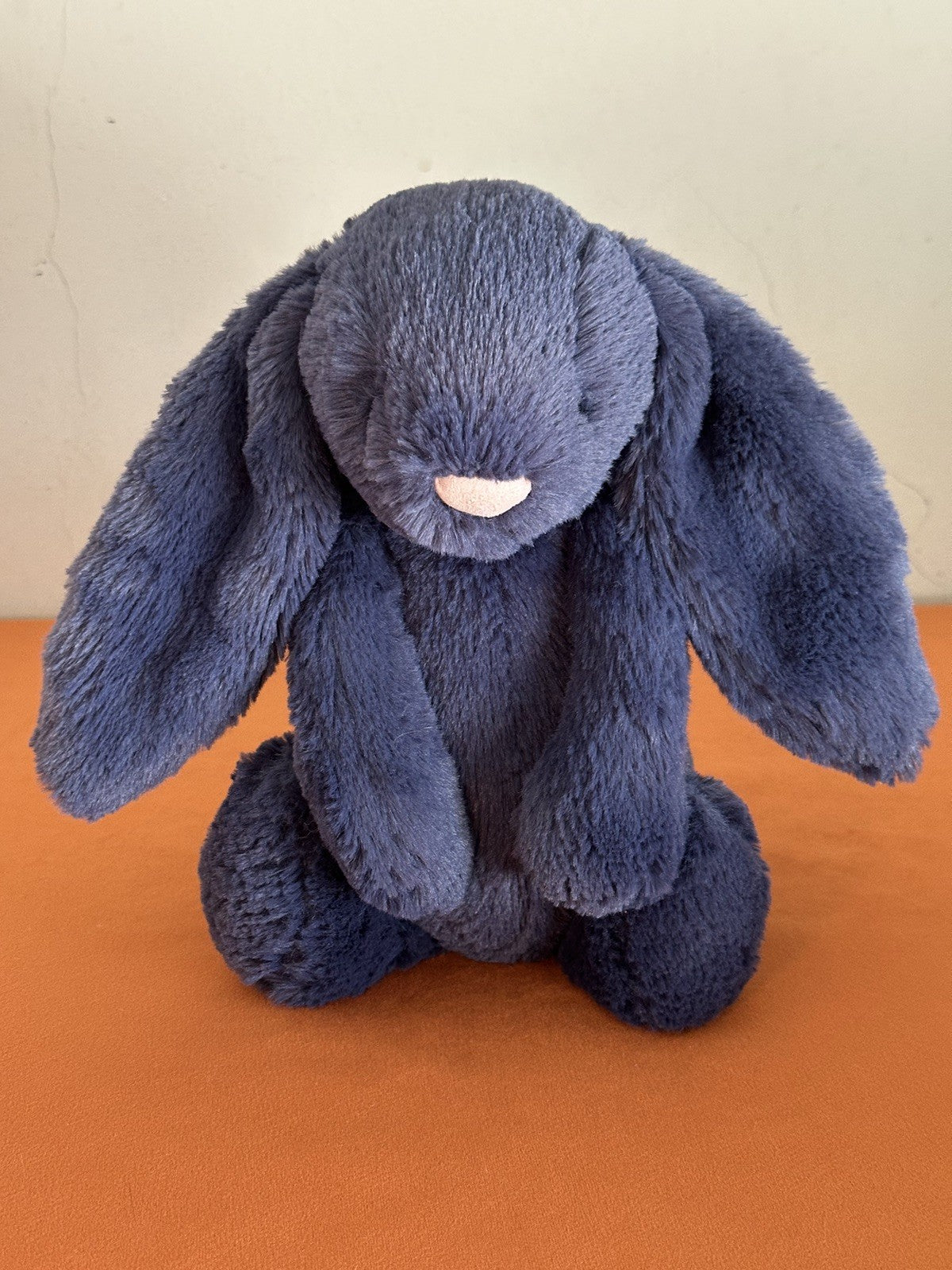 Jellycat Medium Bashful Navy Bunny nuovo senza etichette blu ritirato raro coniglio peluche cm.31-