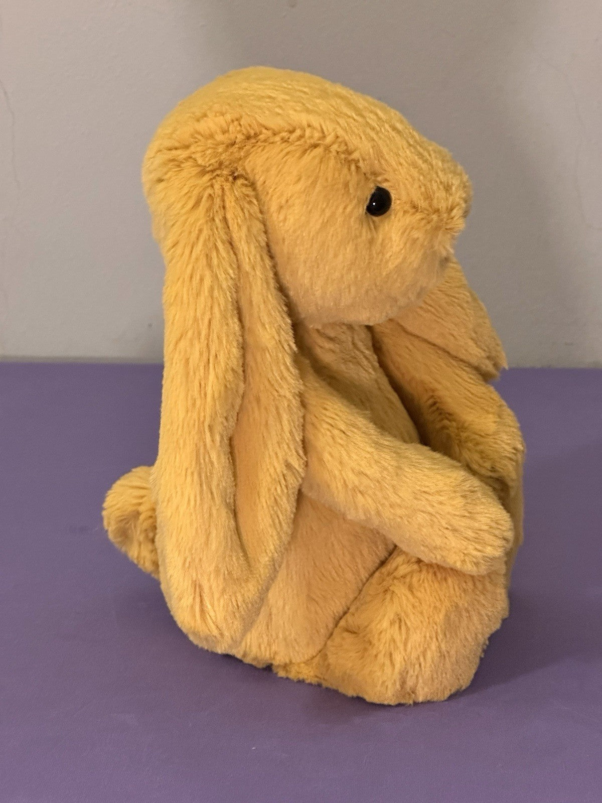Coniglietto zafferano Jellycat Medium Bashful nuovo senza etichette ritirato raro giallo morbido giocattolo coniglio-