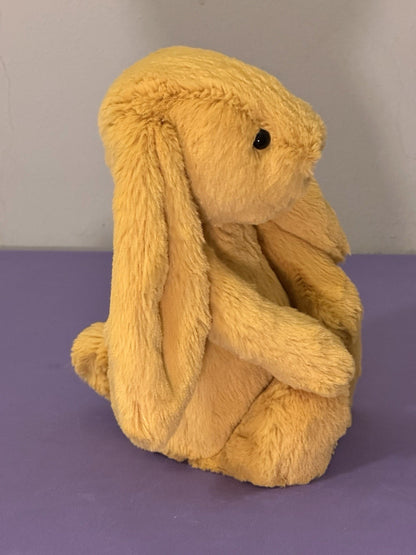 Coniglietto zafferano Jellycat Medium Bashful nuovo senza etichette ritirato raro giallo morbido giocattolo coniglio-