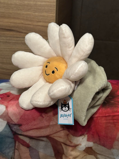 NUOVO Jellycat Fleury margherita succhietto nuovo con etichette bianco fiore morbido piumino coperta bambino-