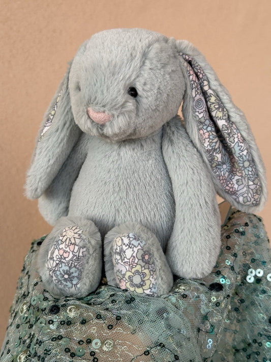 NUOVO coniglietto Jellycat Small Bashful Sage Blossom nuovo con etichetta fiore verde chiaro 8" ritirato-