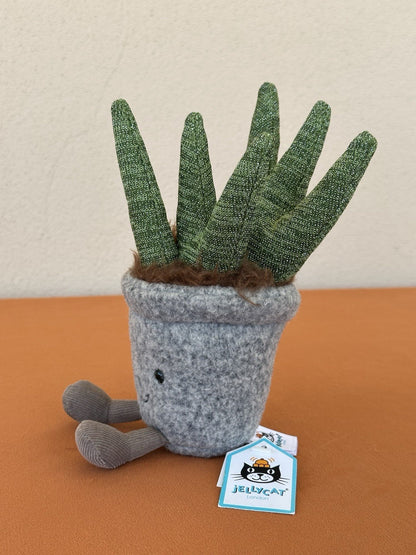 NEW Jellycat Amuseable Silly Succulent Aloe BNWT Plant in Pot Soft Toy Retired