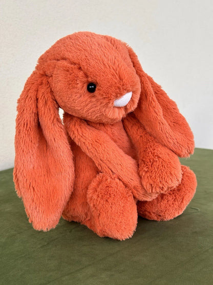 Jellycat Medium Bashful Tangerine Bunny Rare Retired Soft Orange Rabbit Plush