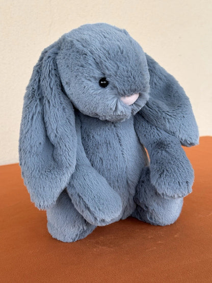 NUOVO Jellycat Medium Bashful coniglietto blu scuro nuovo con etichette coniglio in pensione morbido giocattolo peluche