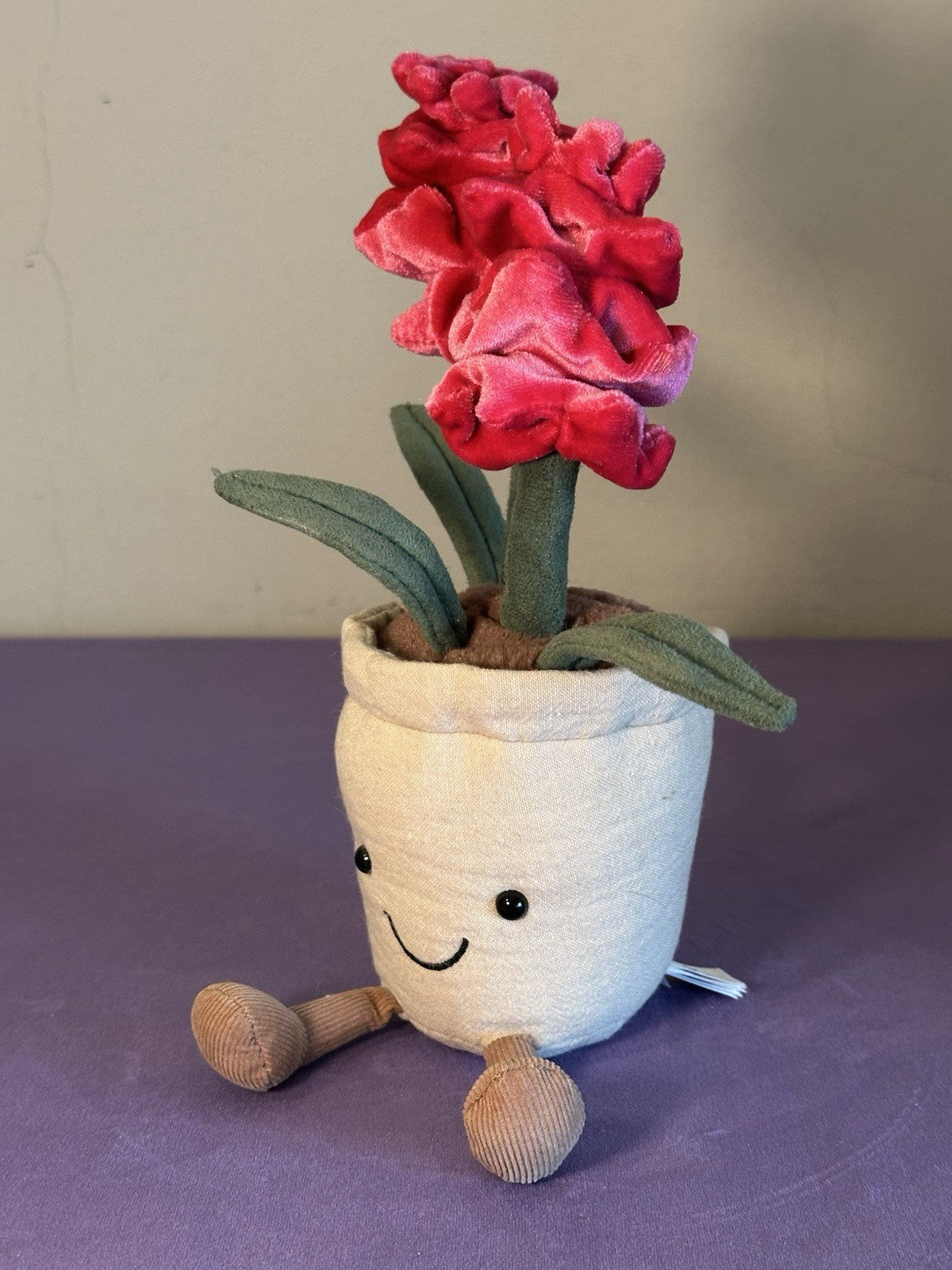 Pianta di giacinto Jellycat divertente nuova senza etichette ritirata rara giocattolo morbido fiori rosa caldo-