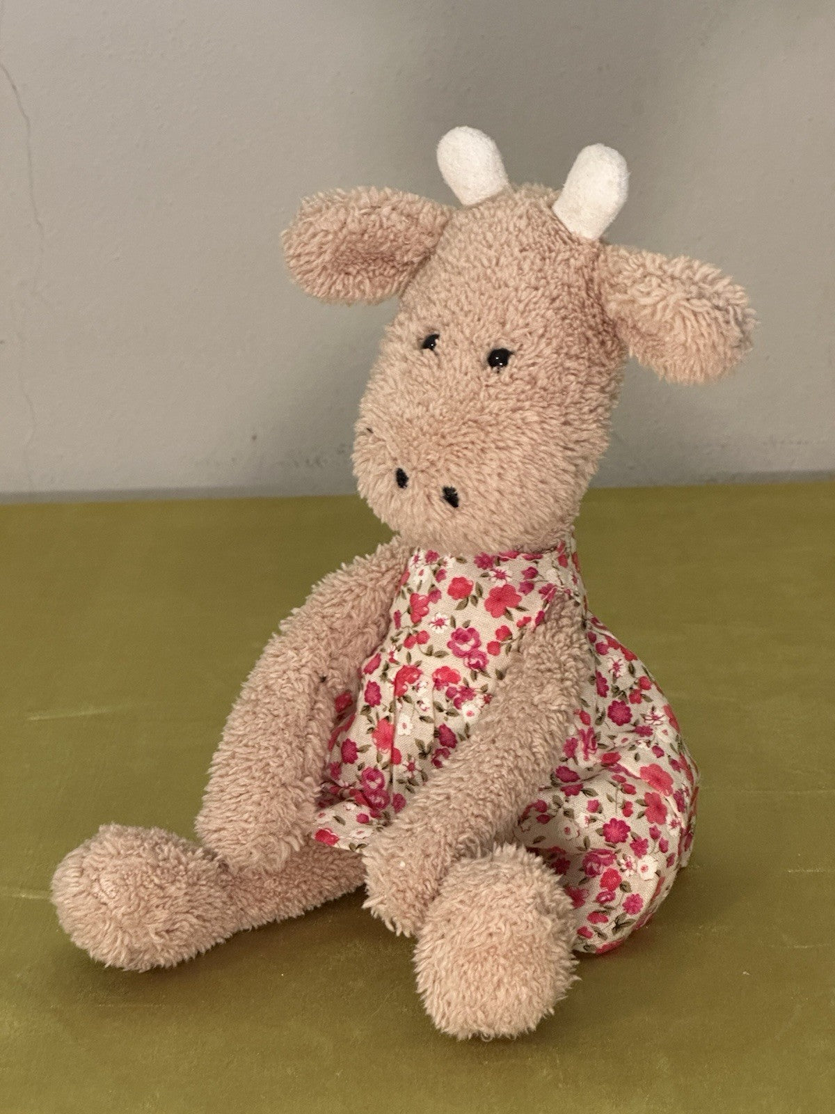 Peluche Jellycat Georgia giraffa amica floreale fiori rosa vestito raro ritirato-