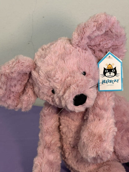 NUOVO Jellycat Charmed Marcella Mouse nuovo con etichette rosa polvere testurizzato topi morbidi ritirato-