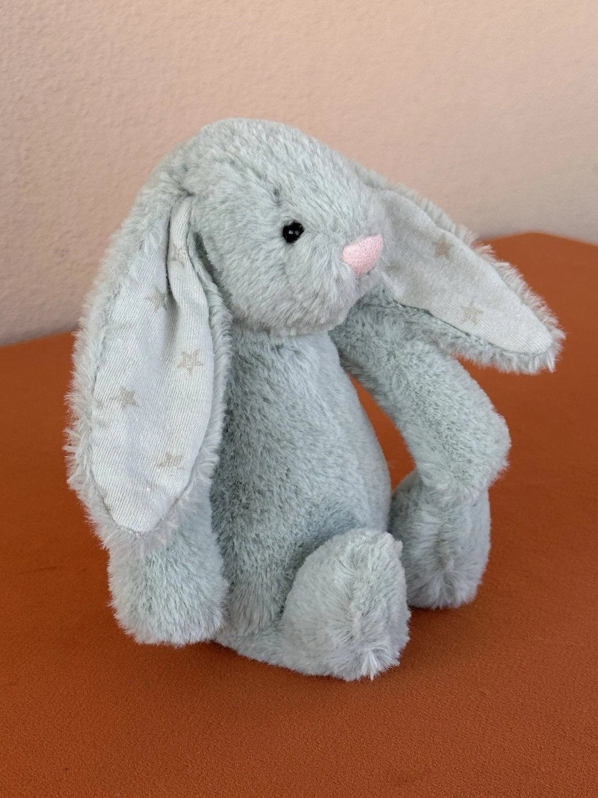 Jellycat Small Bashful Sparklet Bunny Sage Green with Silver Stars Rabbit
