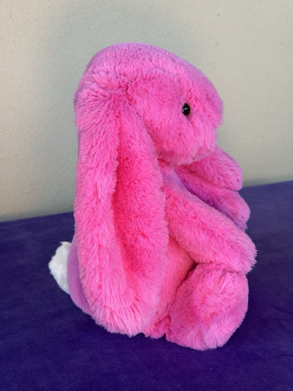 Peluche Jellycat Medium Bashful Hot Pink Bunny Neon Fucsia Coniglio Raro Ritirato 12"-