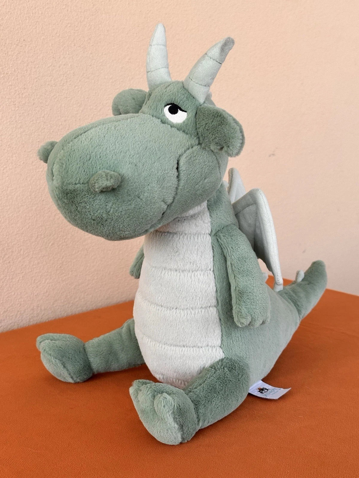 Drago Jellycat Adon nuovo senza etichette raro drago verde in pensione giocattolo morbido