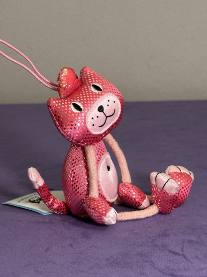 Mascotte giocattolo Jellycat Dingly Dangly Pink Jellycat nuova con etichette scintillante ritirata rara-