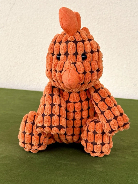 Jellycat Boppy Dino BNWOT Orange Prehistoric Dinosaur Cordy Roy cm.27 Soft Toy