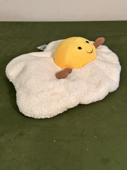 Peluche giocattolo morbido Jellycat divertente uovo fritto nuovo senza etichette raro ritirato da collezione-