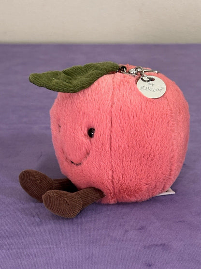 Charm borsa ciliegia Jellycat divertente nuovo senza etichette frutta cibo ciliegie giocattolo morbido raro-