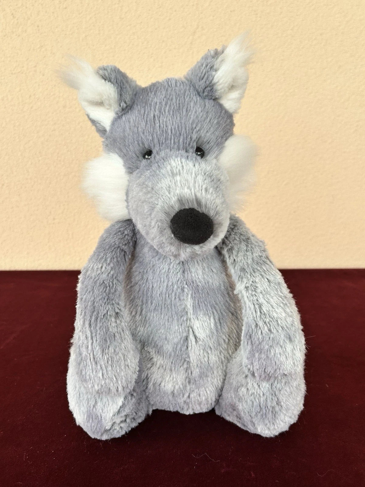 Jellycat Medium Bashful Woodland Willow Wolf NWOT Grey Marble Retired 2016 Plush