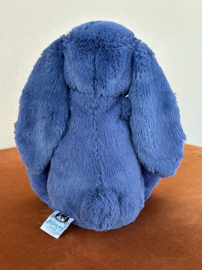 Jellycat Medium Bashful Stardust Bunny nuovo senza etichette blu navy con stelle raro coniglio cm.31-