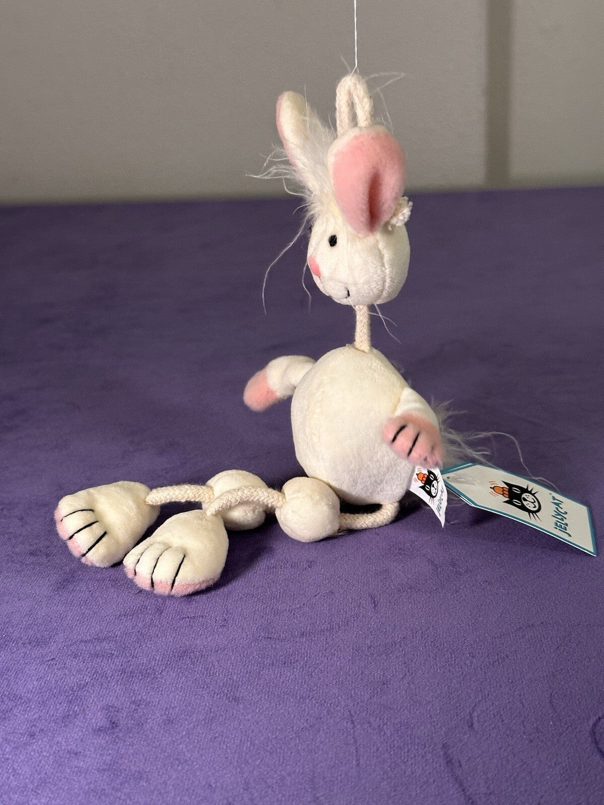 NUOVO Jellycat Wobbly Bobbly Bunny nuovo con etichette vintage rosa crema coniglio raro ritirato-