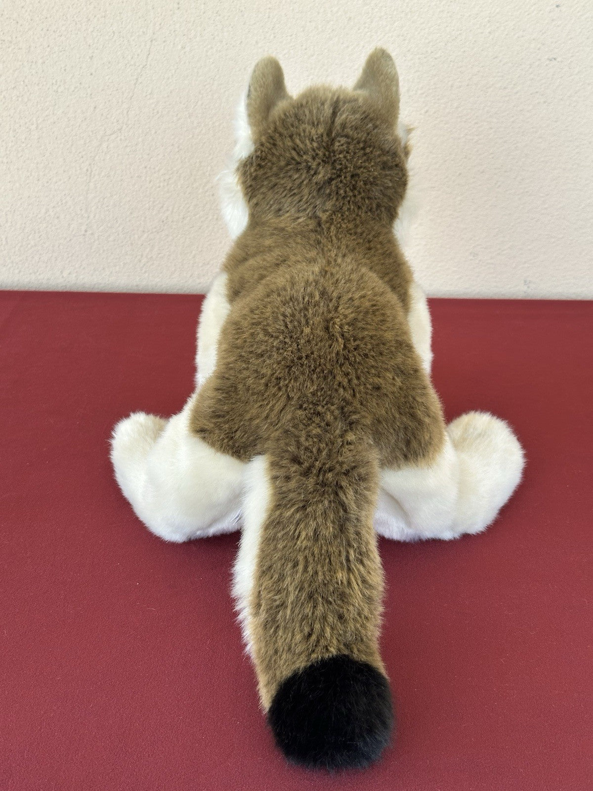 Lupo zingaro nuovo senza etichette animale selvatico bosco raro peluche giocattolo morbido ritirato made in France-