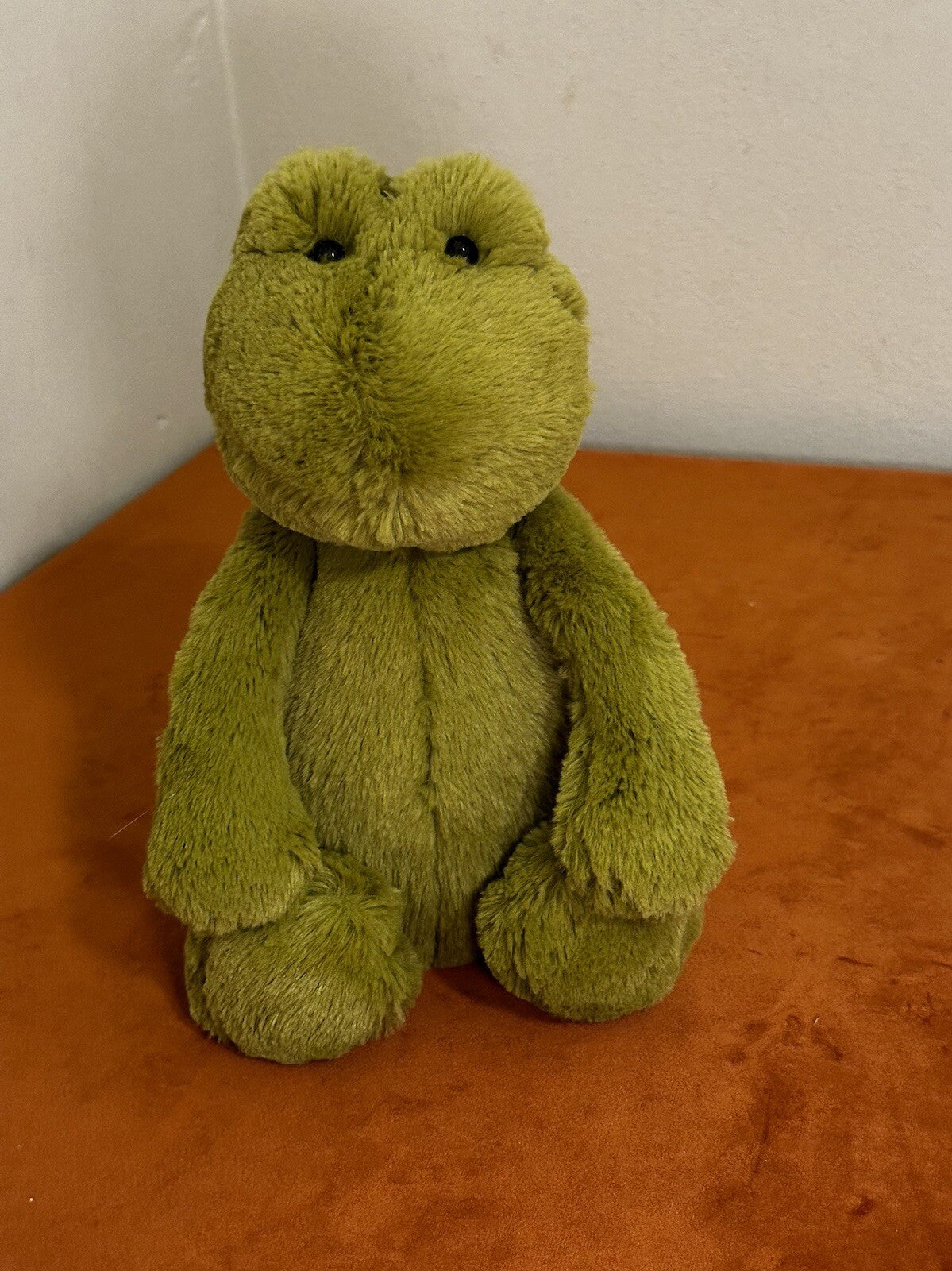 Peluche giocattolo morbido Jellycat Medium Bashful Frog occhi piccoli raro rana verde in pensione-