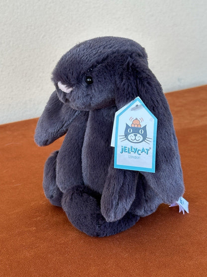 NUOVO Jellycat Small Bashful Inky Bunny nuovo con etichette grigio scuro coniglio ritirato raro peluche-