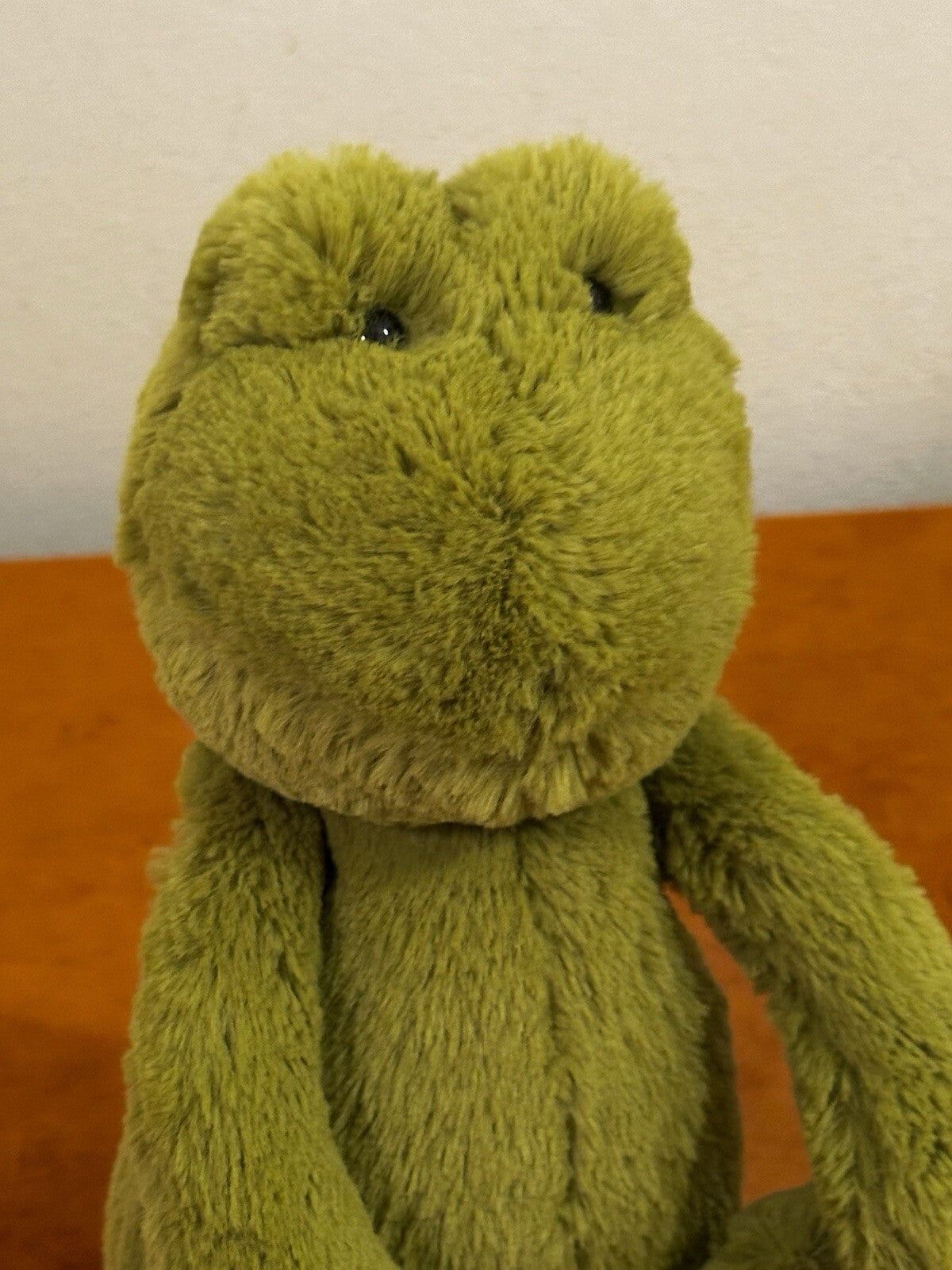 Peluche giocattolo morbido Jellycat Medium Bashful Frog occhi piccoli raro rana verde in pensione-