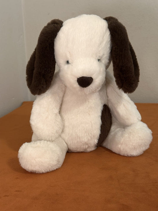 Peluche Jellycat Medium Puffles cucciolo crema e cane marrone cucciolo giocattolo morbido ritirato raro-