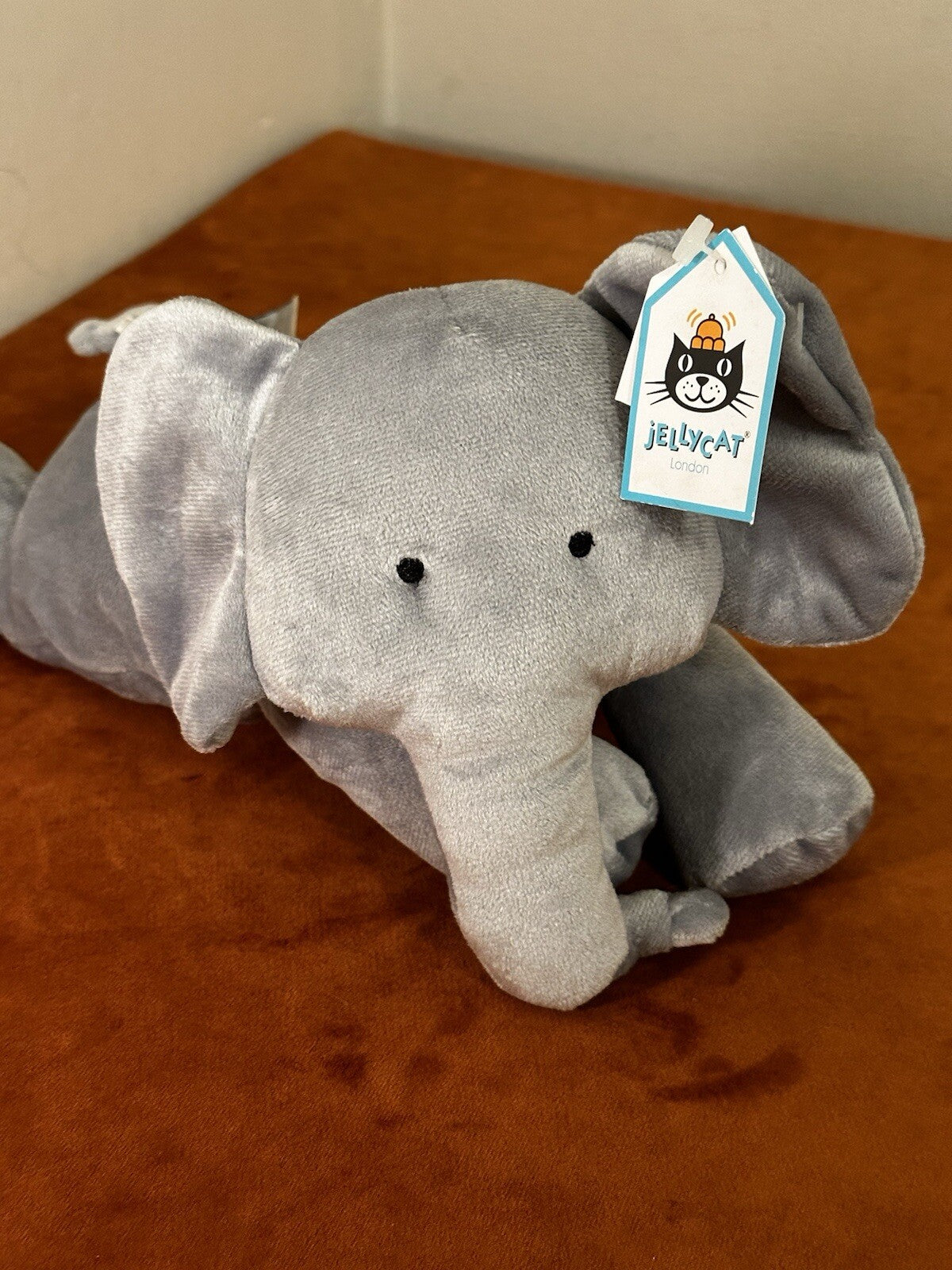 NUOVO Jellycat Dozydou Elephant Nuovo con etichette Raro Ritirato Blu Grigio Velluto Giocattolo Morbido-