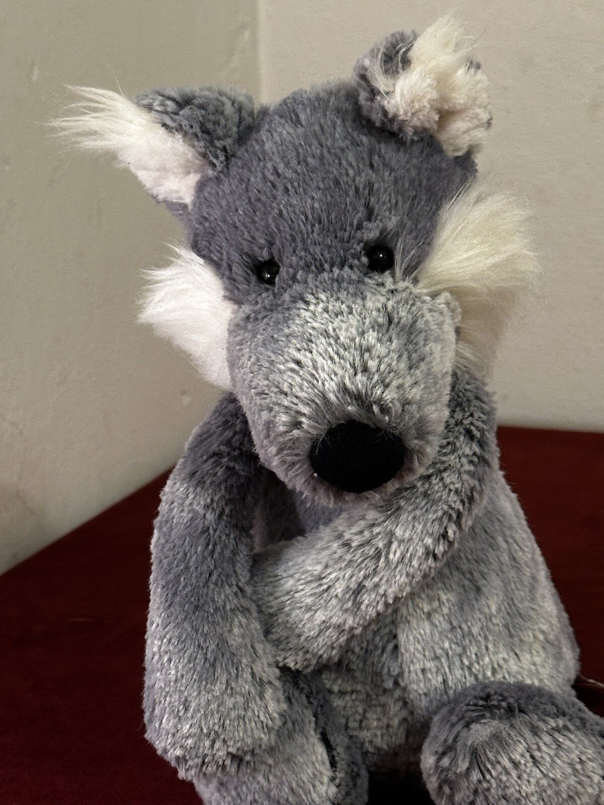 Peluche Jellycat Salice Lupo Grigio Marmo Peluche Peloso Giocattolo Morbido 11" Teddy Ritirato 2016-
