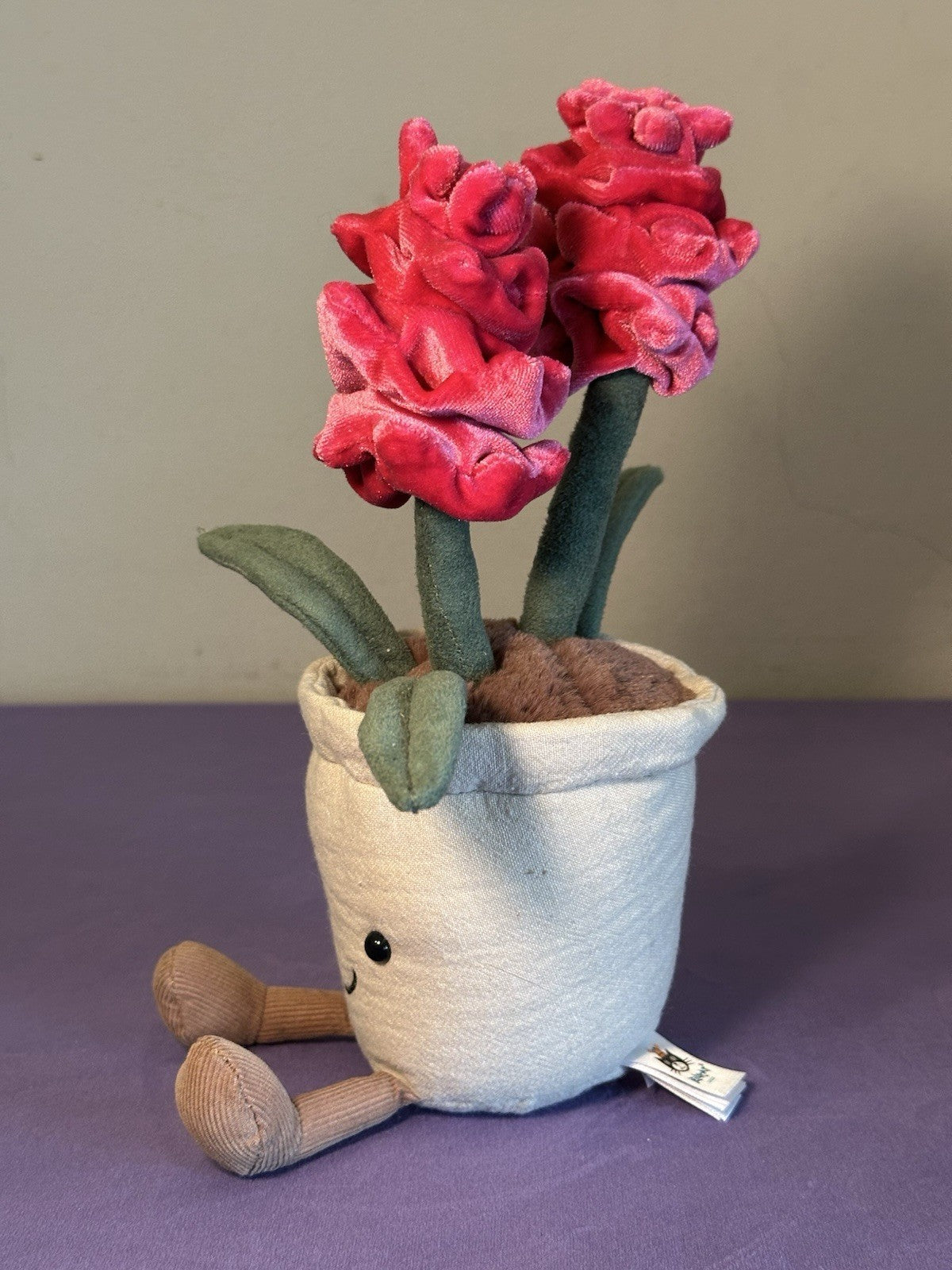 Pianta di giacinto Jellycat divertente nuova senza etichette ritirata rara giocattolo morbido fiori rosa caldo-
