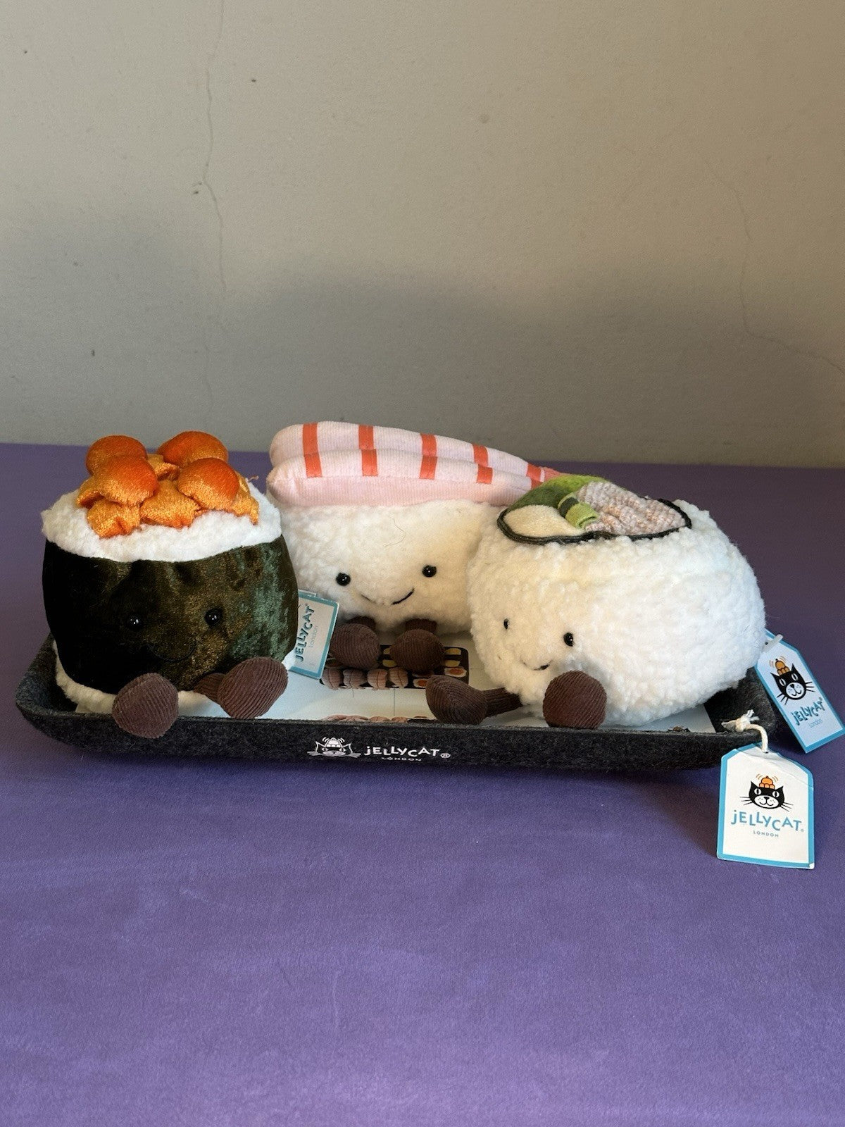 NUOVO Jellycat Set Silly Sushi Maki, Nigiri, California e vassoio ritirato tutto nuovo con etichette-