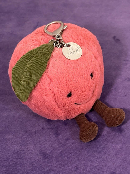 Charm borsa ciliegia Jellycat divertente nuovo senza etichette frutta cibo ciliegie giocattolo morbido raro-
