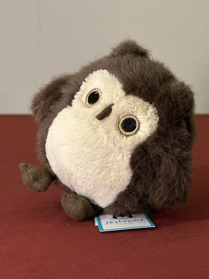 NUOVO Jellycat Brown Owling nuovo con etichette ~ giocattolo morbido gufo uccellino da collezione ~ OWL6BR-