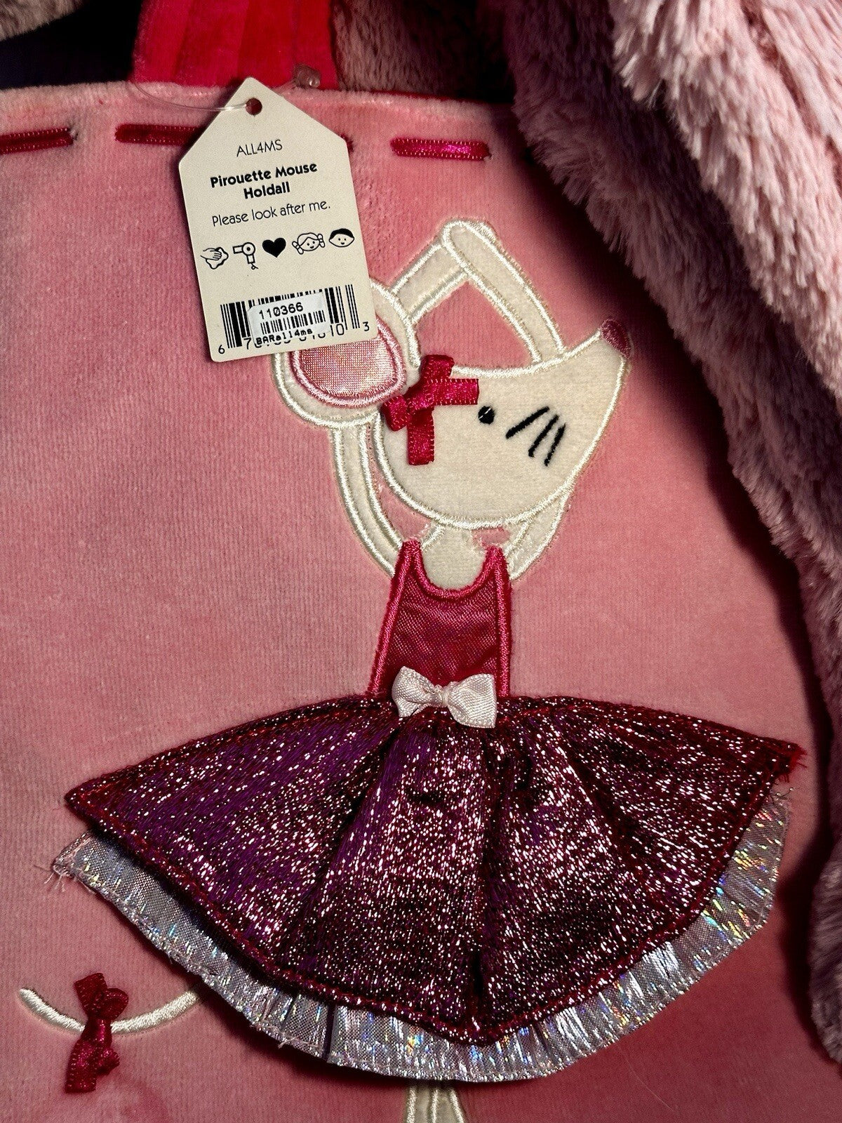 NUOVO Jellycat Pirouette Mouse Holdall nuovo con etichette ballerina ballerina applicata borsa foderata-