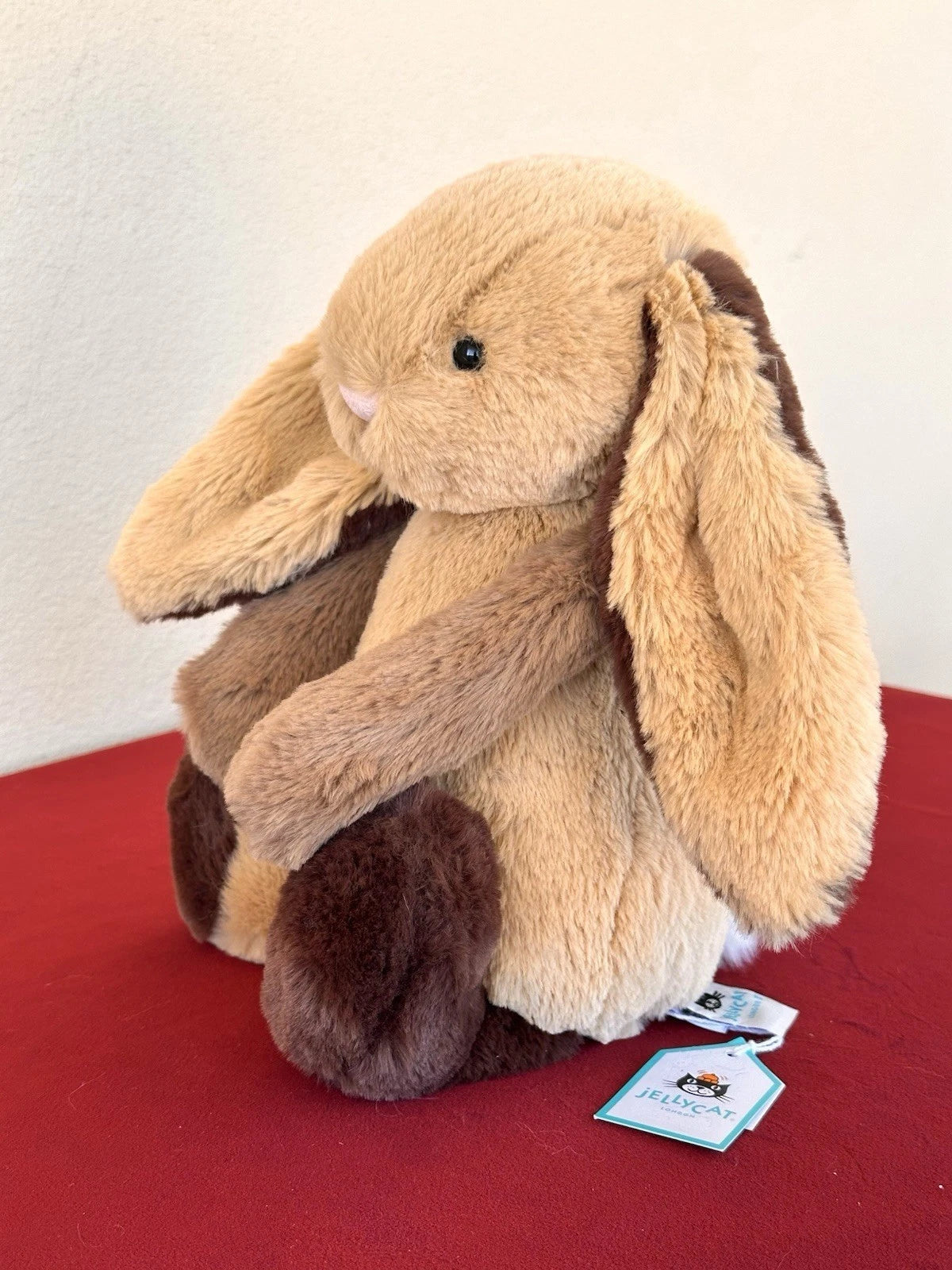 New Jellycat Original Bashful Patchwork Brown Bunny BNWT Rabbit Retired Plush