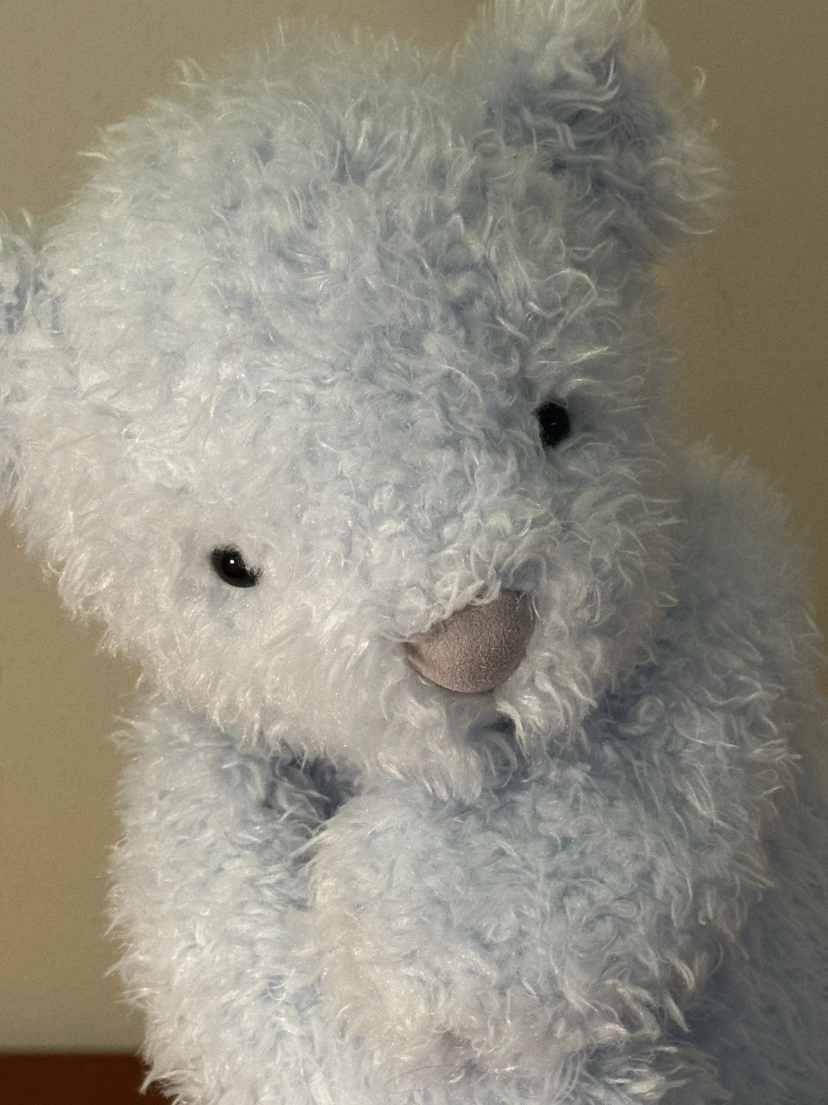 Orsacchiotto Jellycat Large Whisper Bear nuovo senza etichette raro HTF azzurro chiaro giocattolo morbido