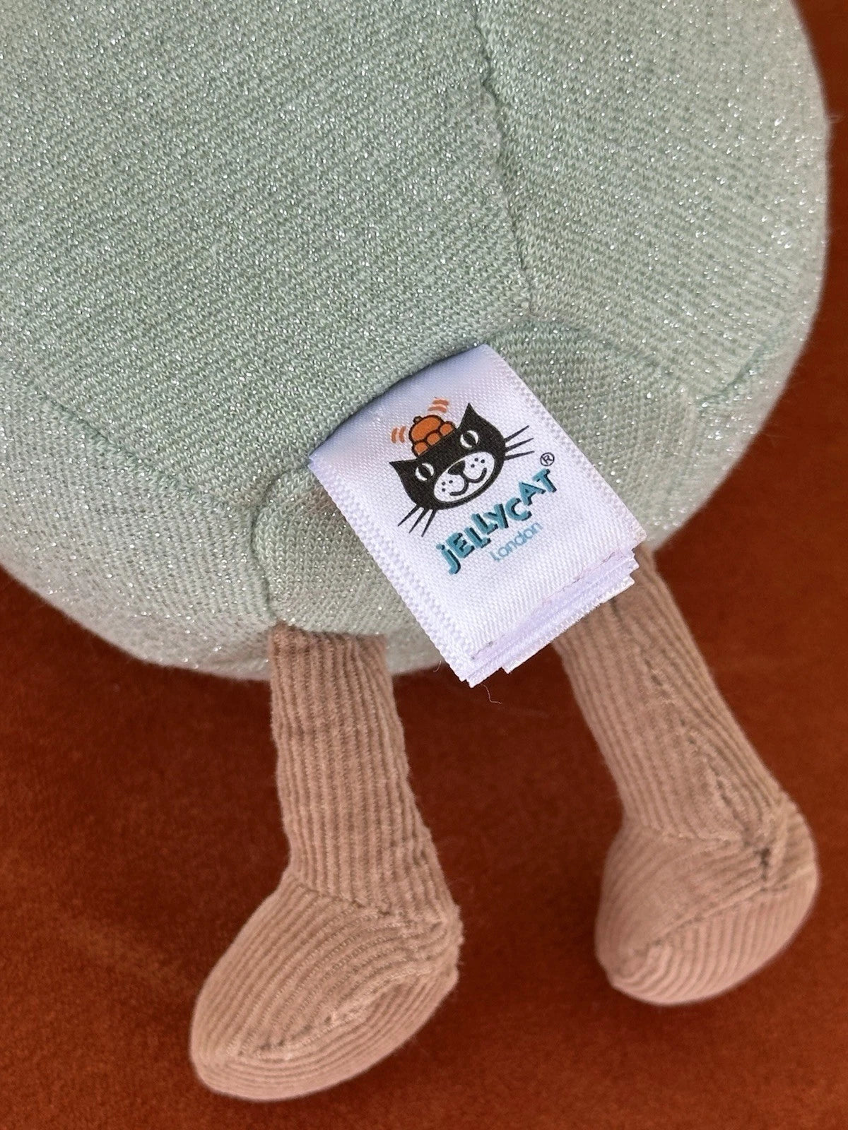 Peluche ghianda Jellycat divertente glitter invernale verde chiaro giocattolo morbido raro