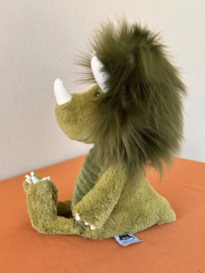 Peluche dinosauro verde preistorico Jellycat Snagglebaggle Dennis Dino raro ritirato