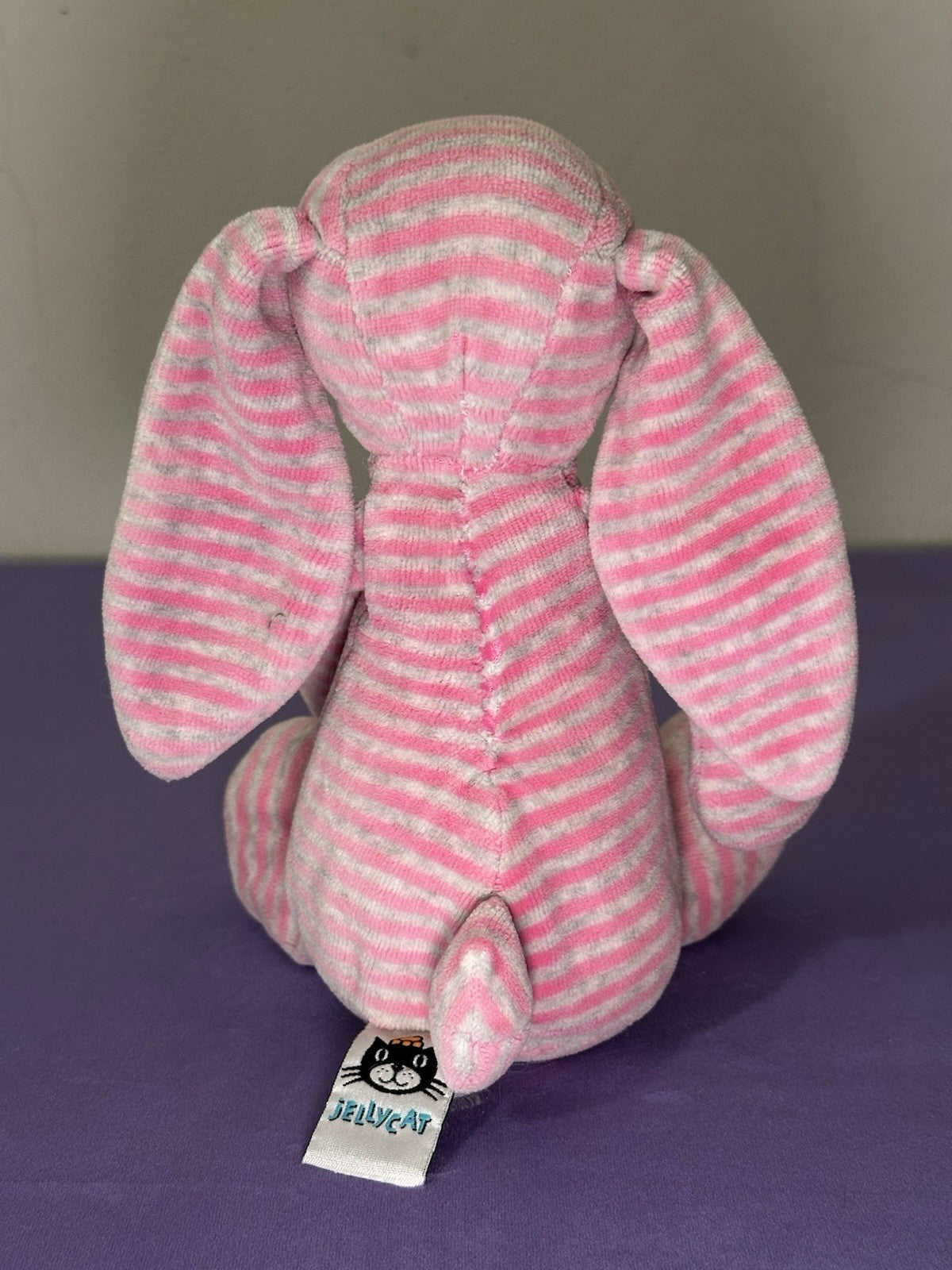 Jellycat Edizione Speciale Bonnie Bashful Bunny Raro Ritirato Rigato Rosa Grigio-