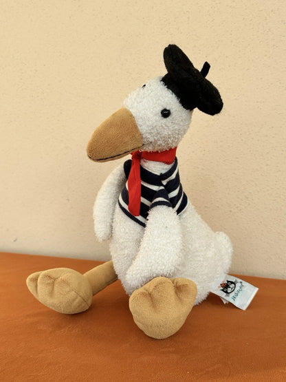 Peluche uccellino giocattolo morbido anatra vestita francese Jellycat Gaston Goose raro pensionato