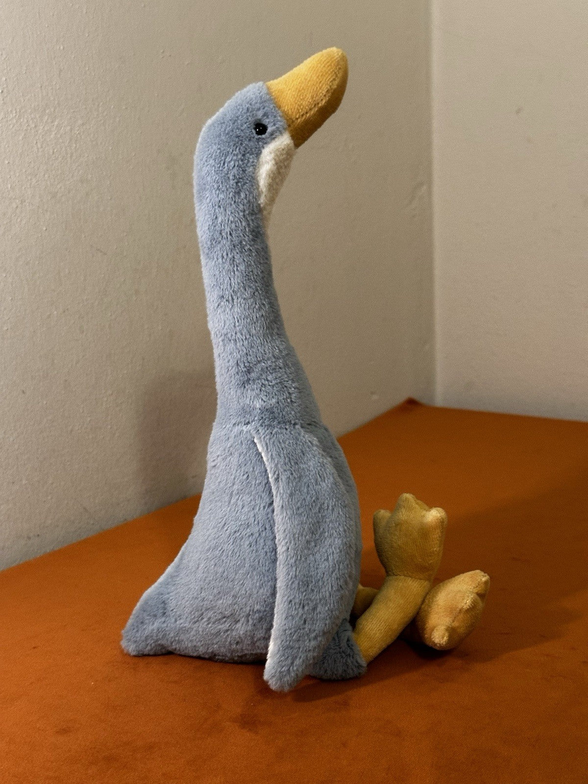 Peluche Jellycat Daisy Runner Duck nuovo senza etichette blu chiaro oca media raro uccellino in pensione-