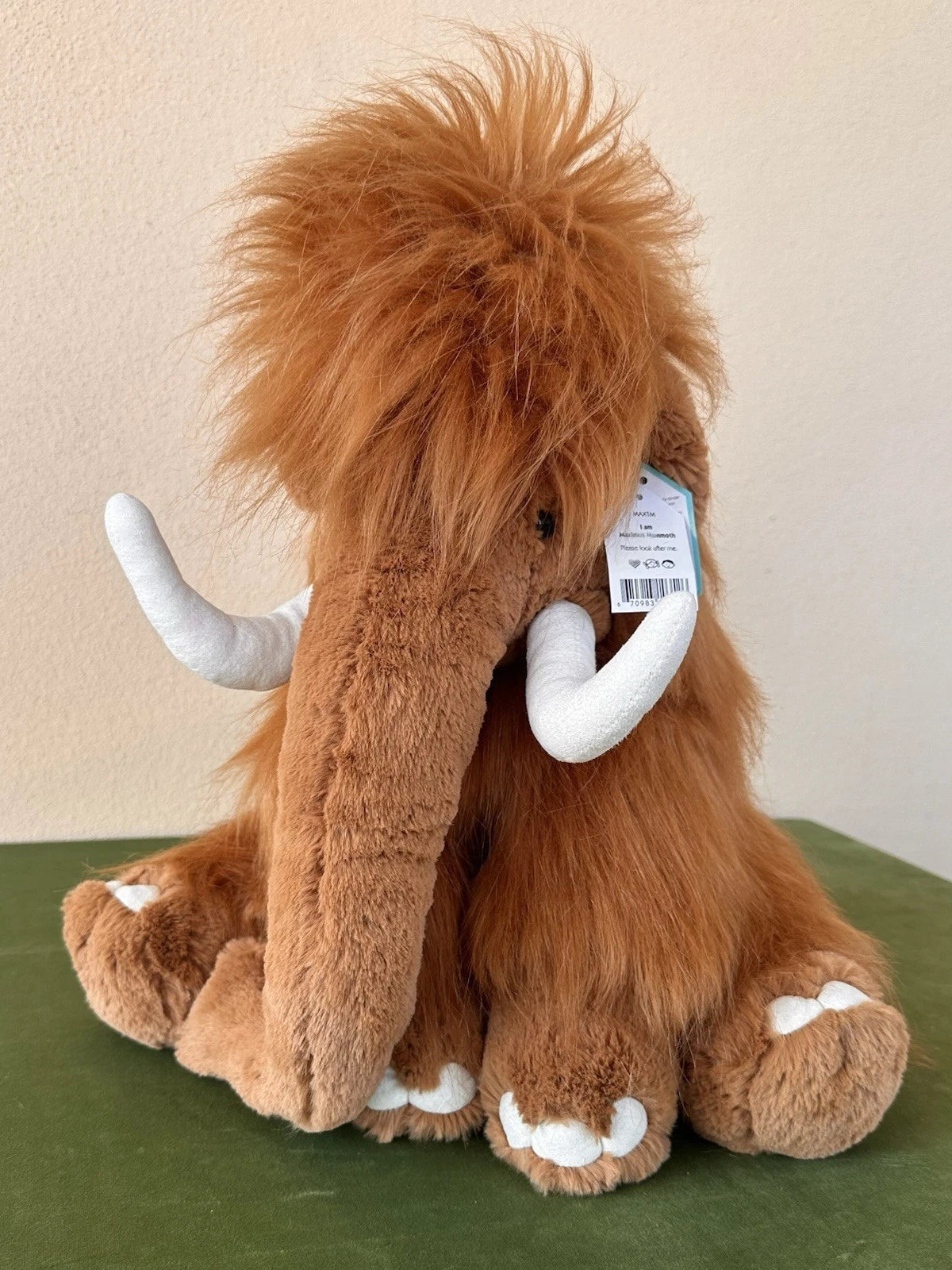NUOVO Jellycat Maximus Mammoth nuovo con etichette grande riprovato raro giocattolo morbido cm.37 peluche