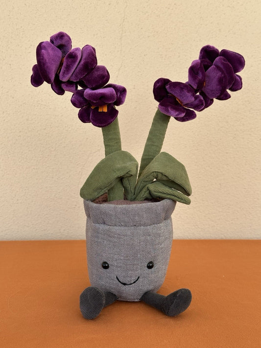 Jellycat Amuseable Orchid BNWOT Plant in Pot of Purple Flowers Soft Toy Retired