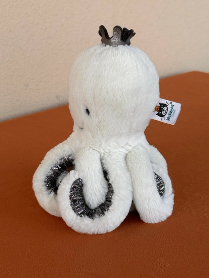 Jellycat Baby Cosmo Octopus BNWOT Tiny Crown White Squid Sea Creature Retired