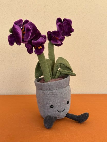 Jellycat Amuseable Orchid BNWOT Plant in Pot of Purple Flowers Soft Toy Retired