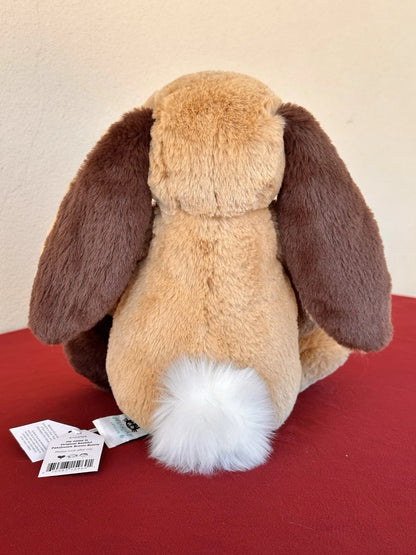New Jellycat Original Bashful Patchwork Brown Bunny BNWT Rabbit Retired Plush