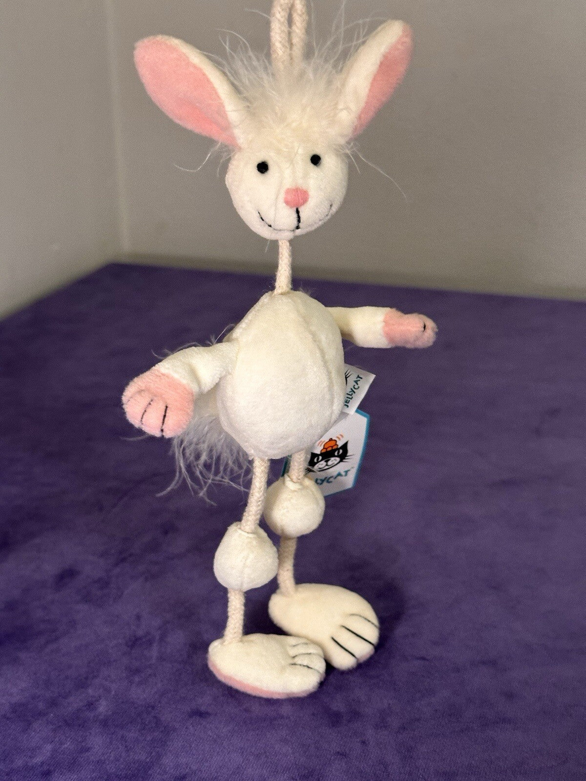 NUOVO Jellycat Wobbly Bobbly Bunny nuovo con etichette vintage rosa crema coniglio raro ritirato-