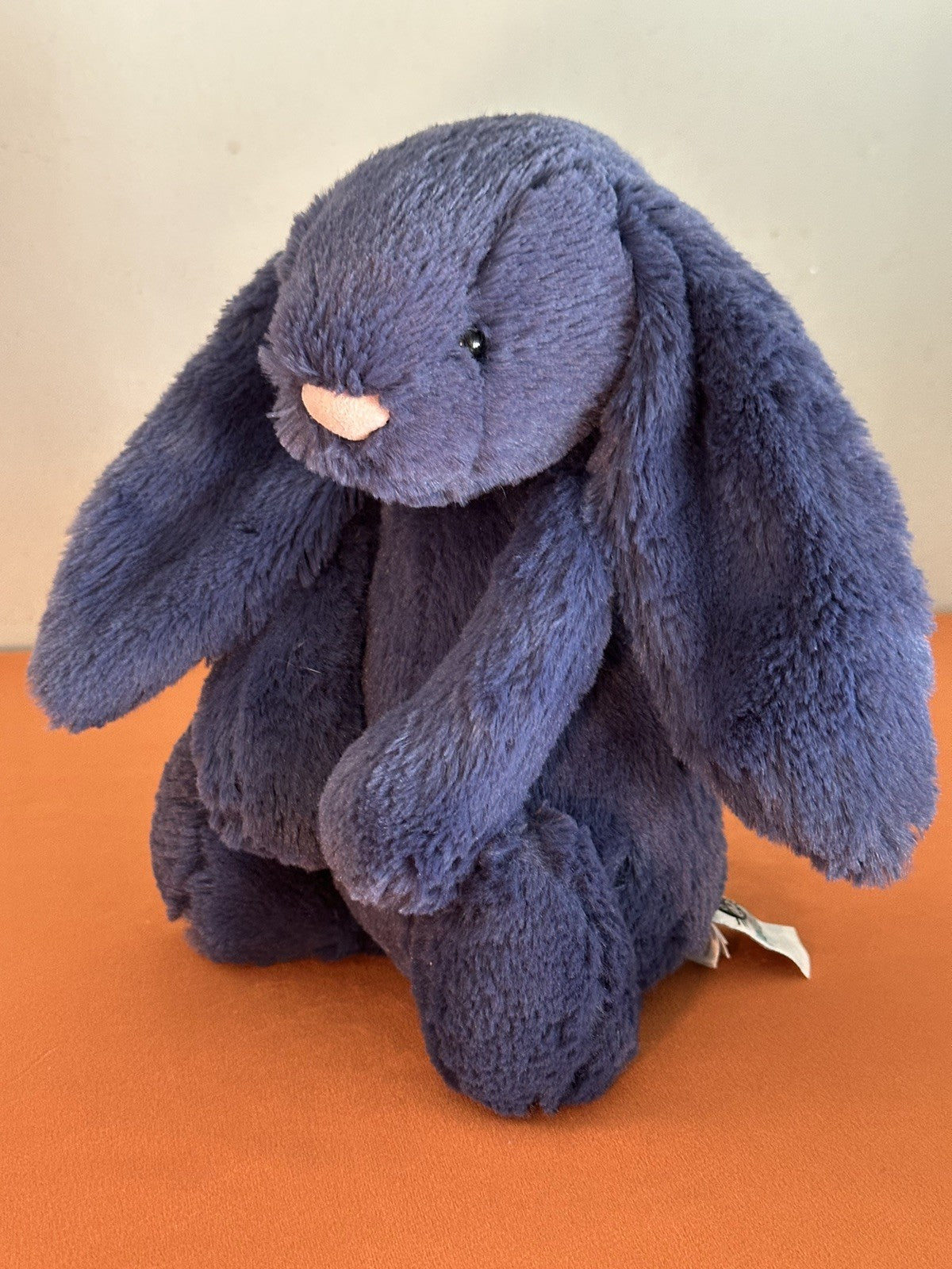 Jellycat Medium Bashful Navy Bunny nuovo senza etichette blu ritirato raro coniglio peluche cm.31-