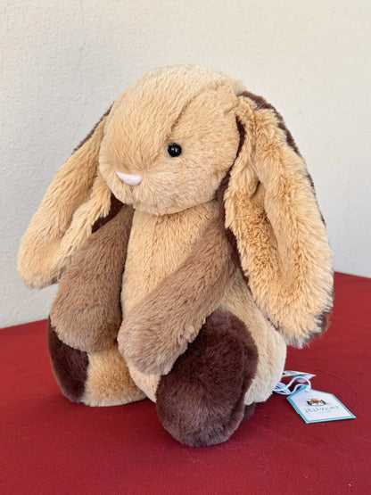 New Jellycat Original Bashful Patchwork Brown Bunny BNWT Rabbit Retired Plush