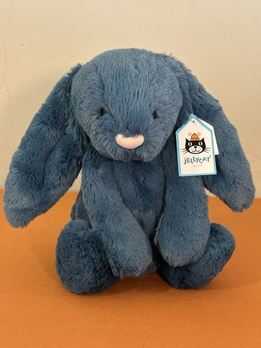 NUOVO coniglietto minerale Jellycat Medium Bashful nuovo con etichette blu benzina raro coniglio-