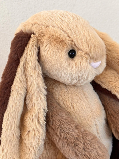 New Jellycat Original Bashful Patchwork Brown Bunny BNWT Rabbit Retired Plush